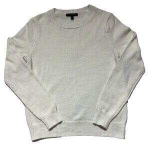 Banana Republic Factory Cream Ivory Lofty Crewneck Knit Sweater Women's Size S
